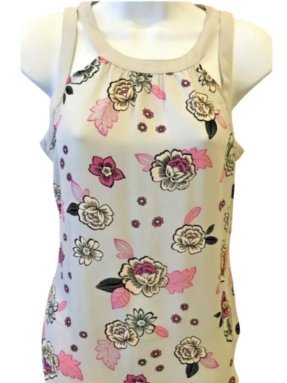 Candie's Gray Floral Blouse Tank Size XS NEW